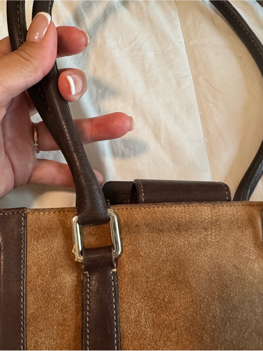 Vintage coach Leather & Suede Brown Shoulder Bag